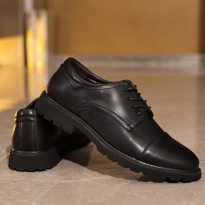 Herrskor Derby – Skinn – Klassisk Cap Toe – Snörning – Gummisula – Formell Passform