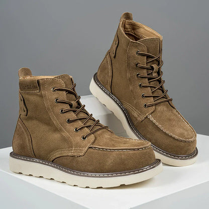 Herrboots – Mokasinssöm – Snörning – Mjukt material – Vadderad Krage – Greppsula