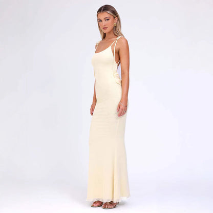 Damklänning Bodycon – Justerbara Spagettiband – Lång Elegant Passform – Stretchtyg