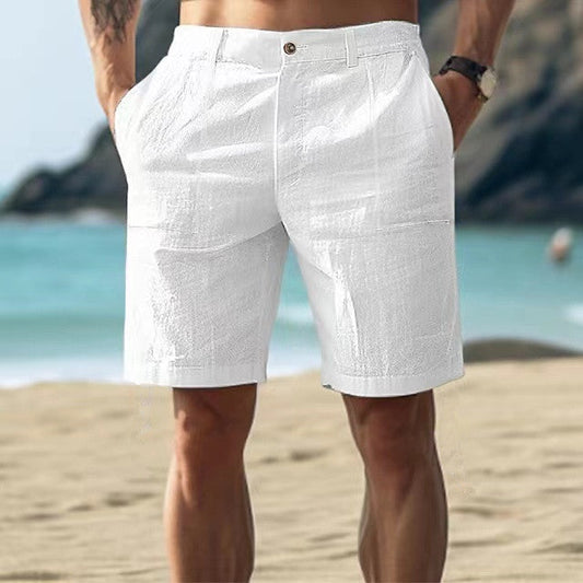 Herrshorts – Avslappnad Passform – Andningsbart Tyg – Knälång – Praktiska Fickor