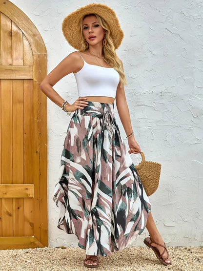 Dam Maxikjol – Boho Mönster – A-linje Passform – Resårmidja – Luftig Textil