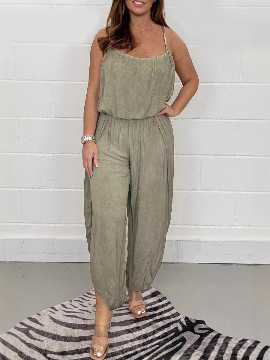 Damjumpsuit – Avslappnad Passform – Vida Ben – Spaghettiband – Andningsbar Mix