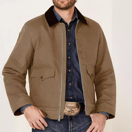 Herrjacka – Regular Fit – Bomullsblandning – Dragkedja – Lockfickor – Smart Casual