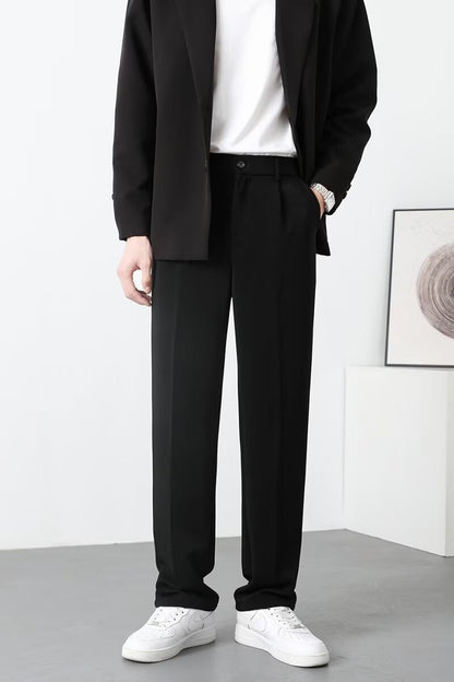 Herrbyxor – Slim Fit – Lättviktigt Tyg – Ankellängd – Smart Casual Stil