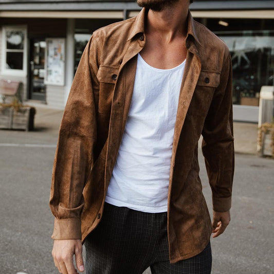Herrskjorta – Regular Fit – Bröstficka – Lång Ärmlängd