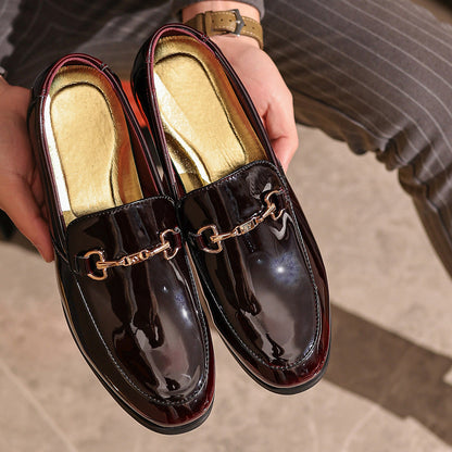 Herrloafers – Slip-on – Blank finish – Metallspänne – Elegant passform – Festklädsel