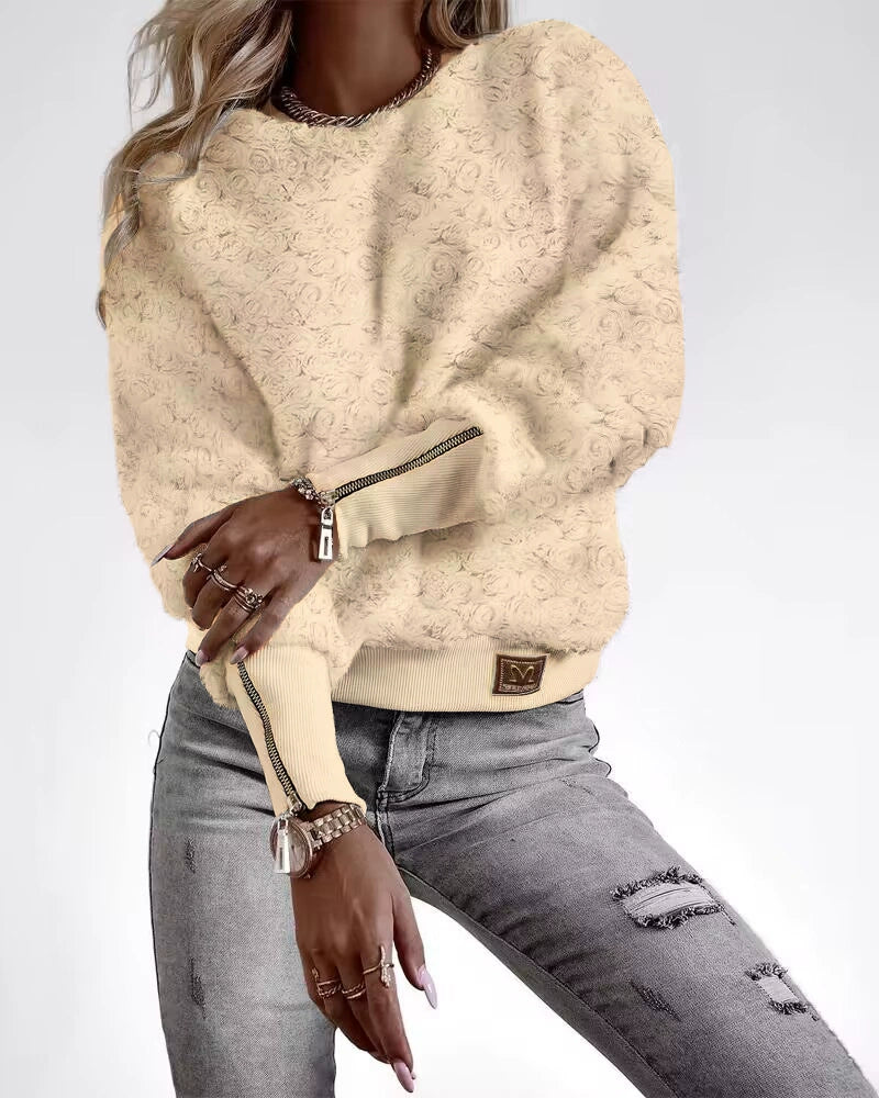 Damtop – Avslappnad Passform – Ribbade Kanter – Dragkedjedetalj