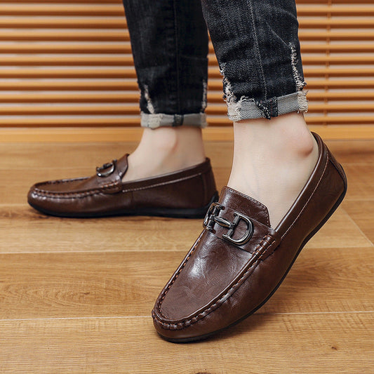 Herrloafers – Slip-On – Metallspänne – Elegant Passform