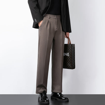 Herrbyxor – Ullblandning – Slim Fit – Pressveck – Fullängd Formell Look