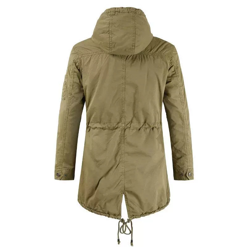 Herr Parkasjacka – Slim Fit – Luva med Dragsko – Flera Fickor – Vindresistent