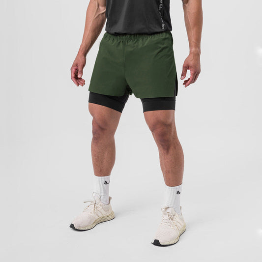 Herrträningsshorts – Dubbellagerdesign – Kompression