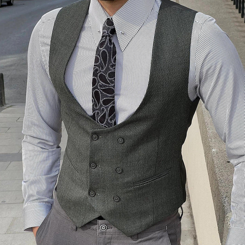 Herrväst – Slim Fit – Figursydd – Dubbeknäppt – Formell Stil