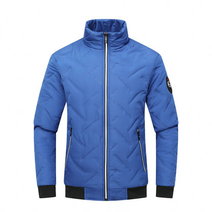 Herrjacka quiltad – Slim fit – Ståkrage – Dragkedjefickor – Ribbad fåll