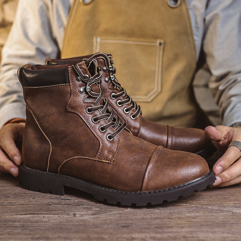 Herrboots – Snörning – Stötdämpad Ankel – Greppsula Robust Passform
