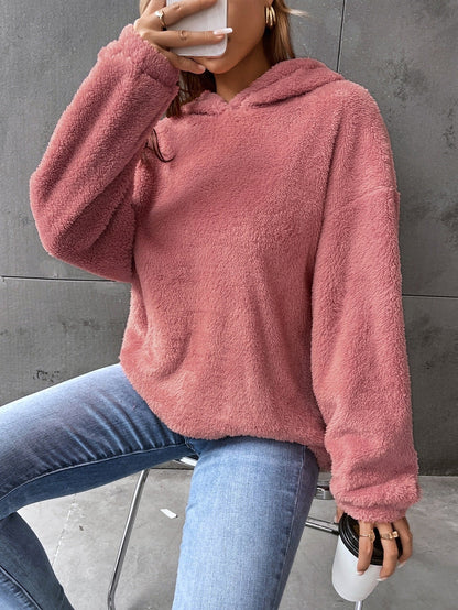 Dam Hoodie – Fleece – Kort Modell – Avslappnad Passform – Lång Ärms Casualstyle