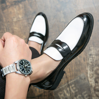 Herrloafers – Polerat Läder – Slip-On – Tvåton – Gummisula För Vardag och Fest