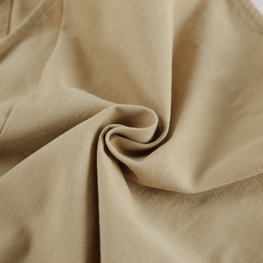 Damset med väst och shorts – Smal passform – Bomull – Elastisk midja – Fickor