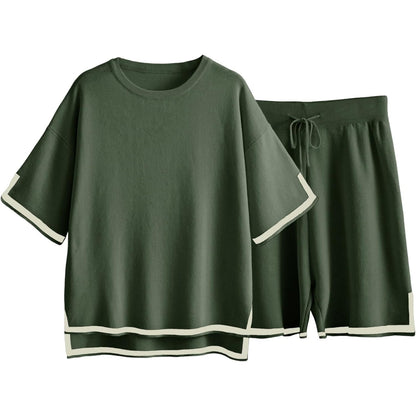 Damset i stickad tröja – Avslappnad passform – Andningsbart tyg – Ribbad kantdesign