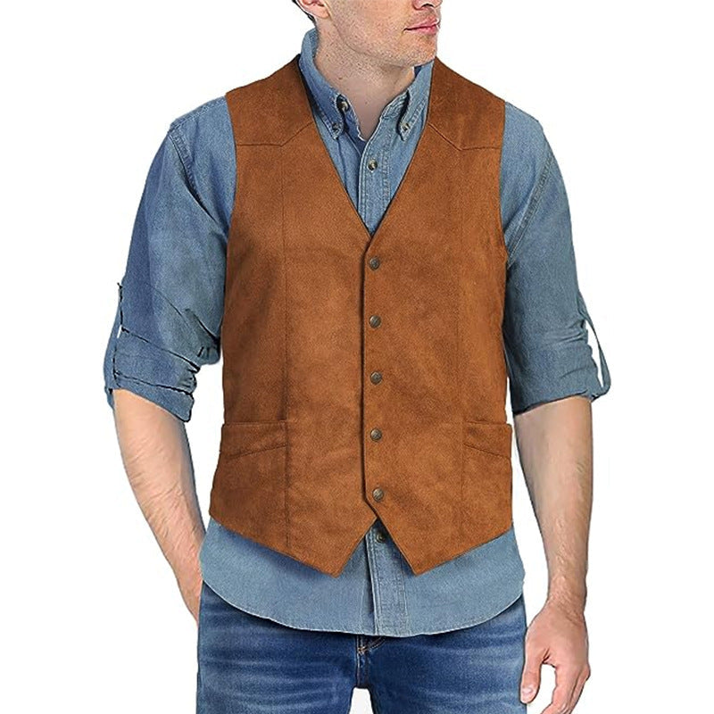 Herrväst – Slim Fit – V-ringning – Mjuk Känsla – Knäppning Fram – Formell Look