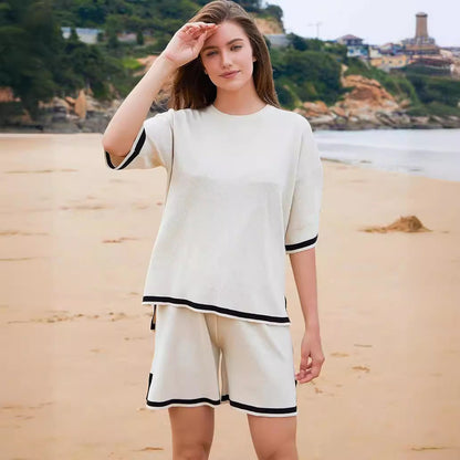 Damset i stickad tröja – Avslappnad passform – Andningsbart tyg – Ribbad kantdesign