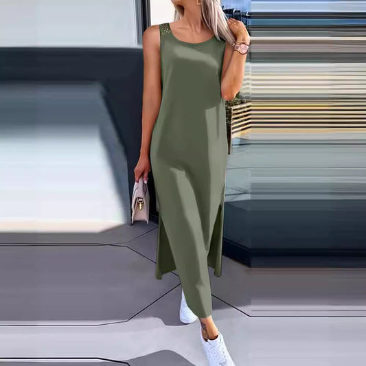 Damklänning maxi – Avslappnad passform – Spetsrygg