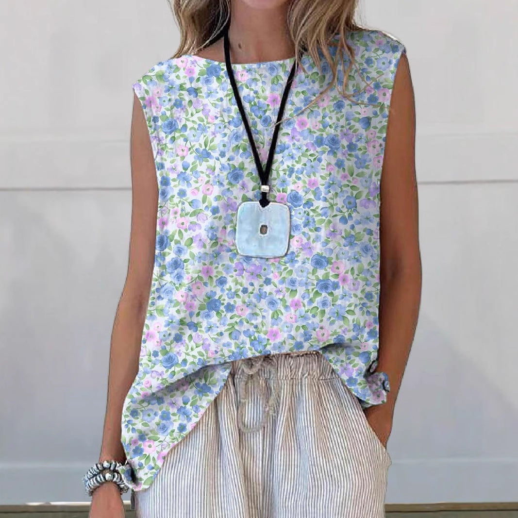 Damlinne – Blommigt Mönster – Avslappnad Passform – Mjukt Andningsbart Tyg