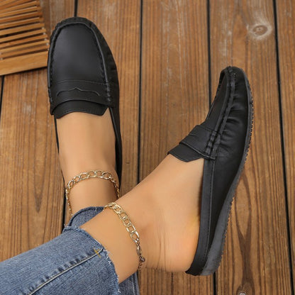 Damloafers – Slip-on – Mjuk Sula – Rund Tå – Avslappnad Passform