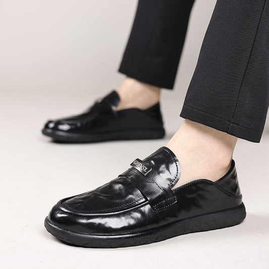 Herrloafers – Slip-on modell – Dekorativ rem – Gummisula – Vardag och kontor