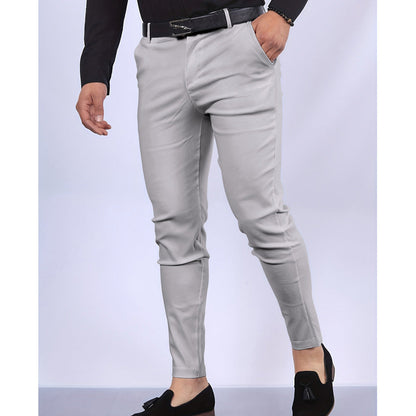 Herrkostymbyxa – Slim Fit – Vävd Struktur – Fuskficka – Helfodrad Formell Stil