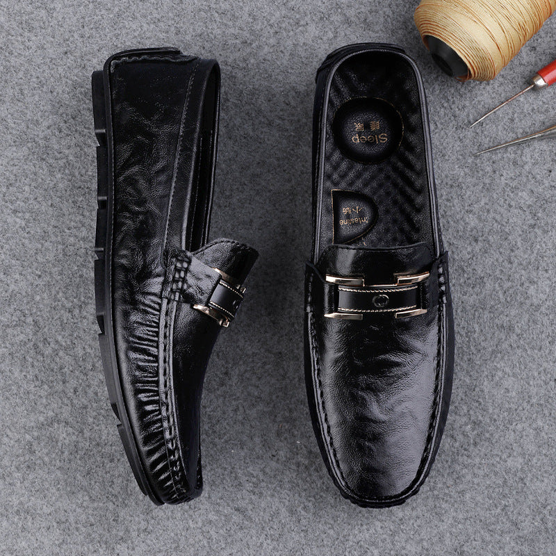 Herrloafers – Slip-On Design – Dekorrem – Andningsbar Mjuk Sula – Elegant Stil