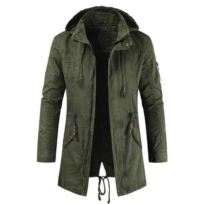 Herr Parkasjacka – Slim Fit – Luva med Dragsko – Flera Fickor – Vindresistent
