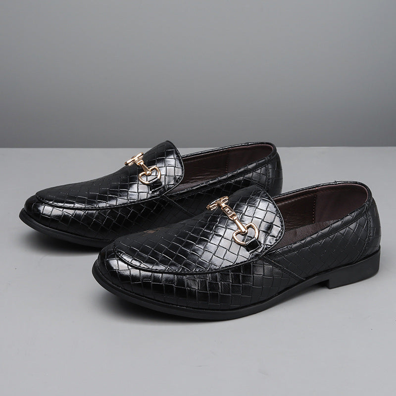 Herrloafers – Formell Passform – Vävd Struktur – Metallspänne