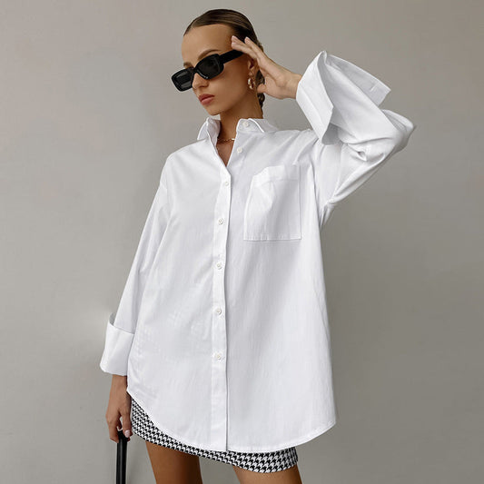 Dam Skjorta – Oversize Passform – Långärmad – Klassisk Design
