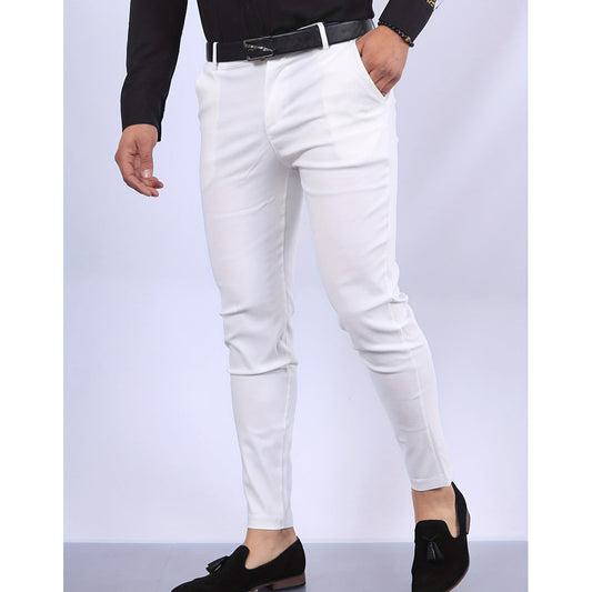 Herrkostymbyxa – Slim Fit – Vävd Struktur – Fuskficka – Helfodrad Formell Stil