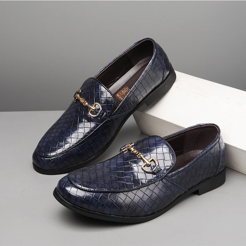 Herrloafers – Formell Passform – Vävd Struktur – Metallspänne