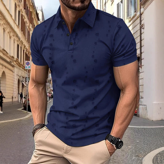 Herrpikétröja – Slim Fit – Bomullsblandning – Nedtonat sliten stil