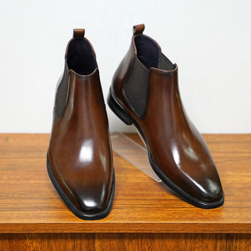 Herr Chelsea Boots – Skinn – Ankellång – Resårpaneler – Slip-on Elegans