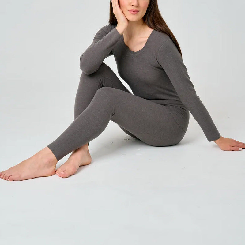 Dam Lounge Set – Slim Fit – Långärmad Topp & Högmidjade Stretchbyxor
