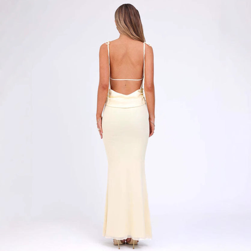 Damklänning Bodycon – Justerbara Spagettiband – Lång Elegant Passform – Stretchtyg