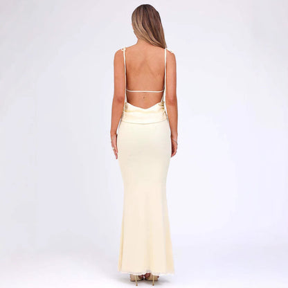 Damklänning Bodycon – Justerbara Spagettiband – Lång Elegant Passform – Stretchtyg