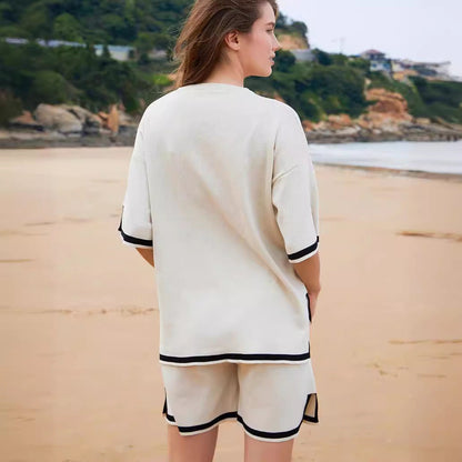 Damset i stickad tröja – Avslappnad passform – Andningsbart tyg – Ribbad kantdesign