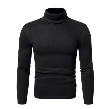 Herr Turtleneck T-shirt – Slim Fit – Stretchig Värmande – Långärmad Baslager