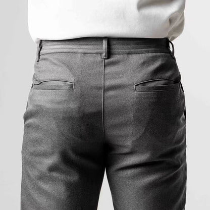 Herrbyxor – Slim Fit – Avsmalnande Ben – Andningsbar Bomullsblandning – Hellånga