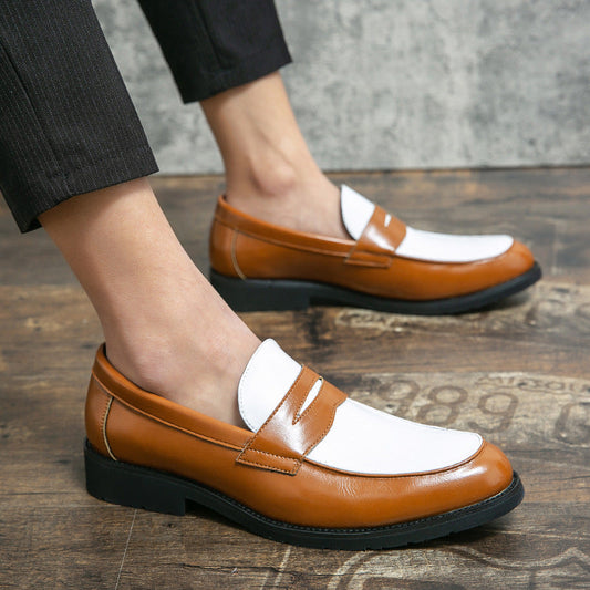 Herrloafers – Polerat Läder – Slip-On – Tvåton – Gummisula För Vardag och Fest