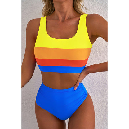 Dam Bikini Set – Sportig Passform – Hög Midja – Snabbtorkande Andningsbart Tyg