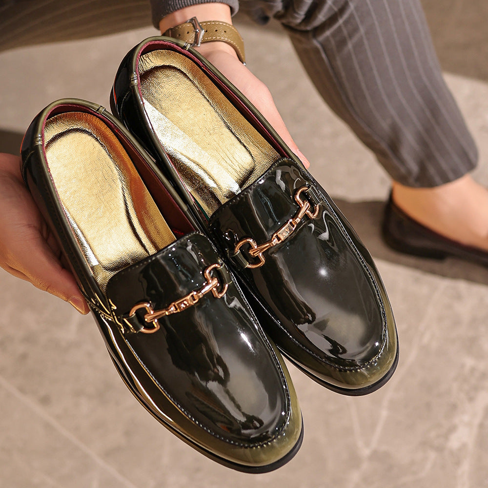 Herrloafers – Slip-on – Blank finish – Metallspänne – Elegant passform – Festklädsel