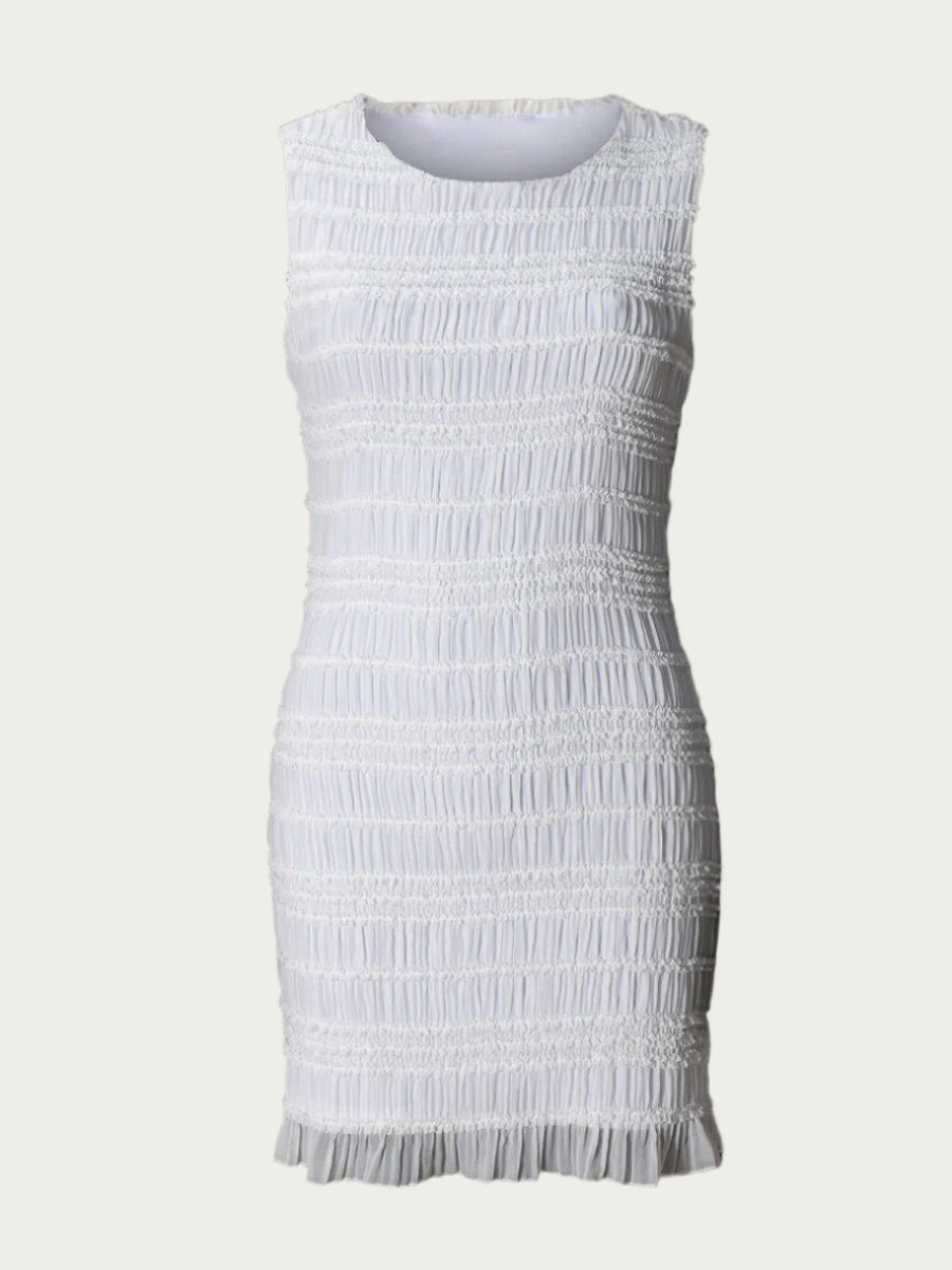 Damklänning – Ärmlös Miniklänning – Slim Fit – Skira Randiga Lager – Cut-Out-Detaljer