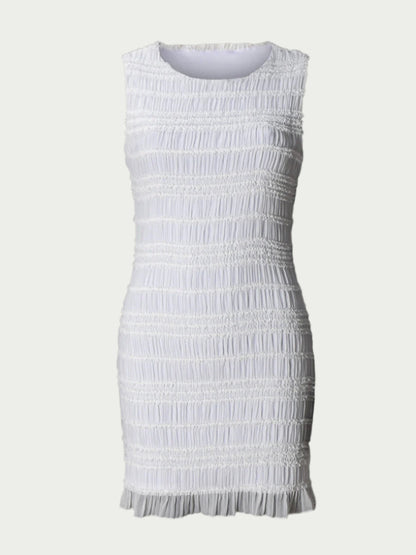 Damklänning – Ärmlös Miniklänning – Slim Fit – Skira Randiga Lager – Cut-Out-Detaljer