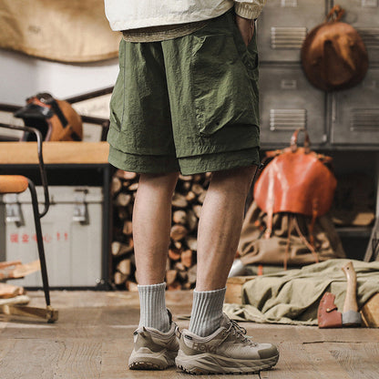 Herr cargoshorts – Snabbtorkande tyg – Avslappnad passform – Justerbar midja – Meshpaneler