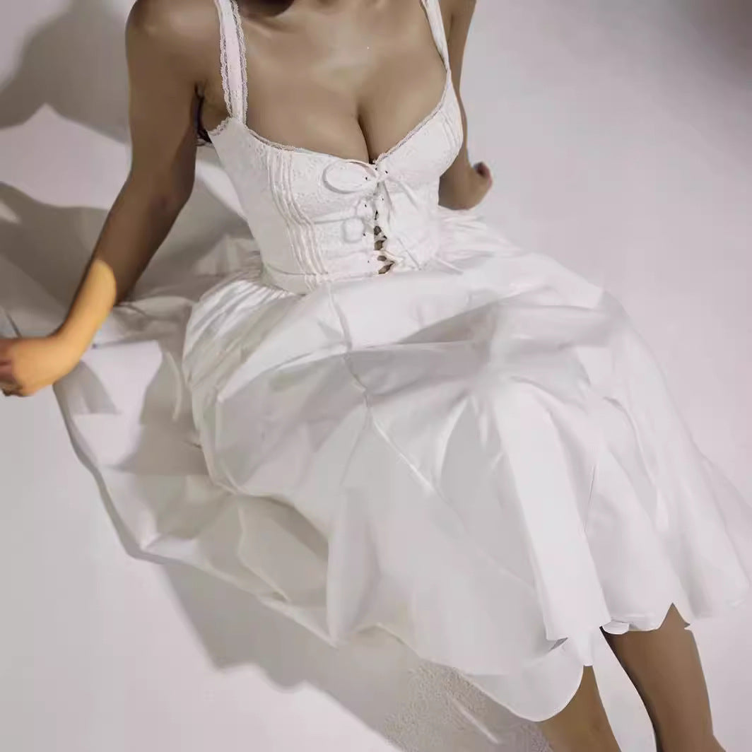 Damklänning – Off-Shoulder – Figursydd Livdel – A-Linje – Spetsdetaljer – Elegant Passform